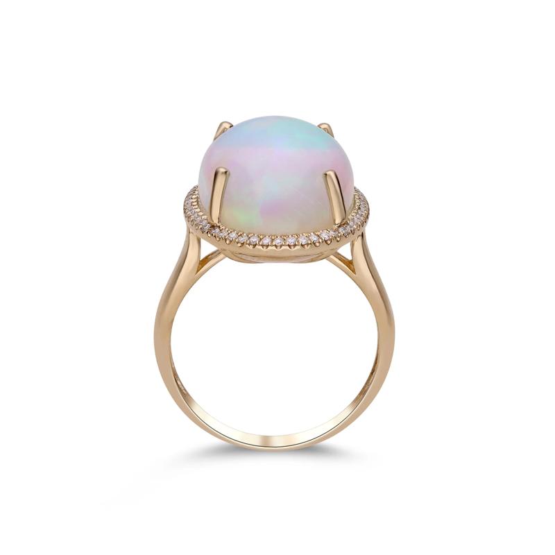 Ethiopian Opal &amp; Diamond Ring in 14K Yellow Gold &#40;1/5 ct. tw.&#41; – Image 2 of 5