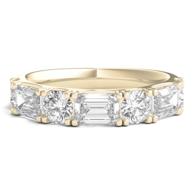 Round &amp; Emerald-Cut Lab Grown Diamond Band in 14K Yellow Gold &#40;2 1/2 ct. tw.&#41; – Image 1 of 3
