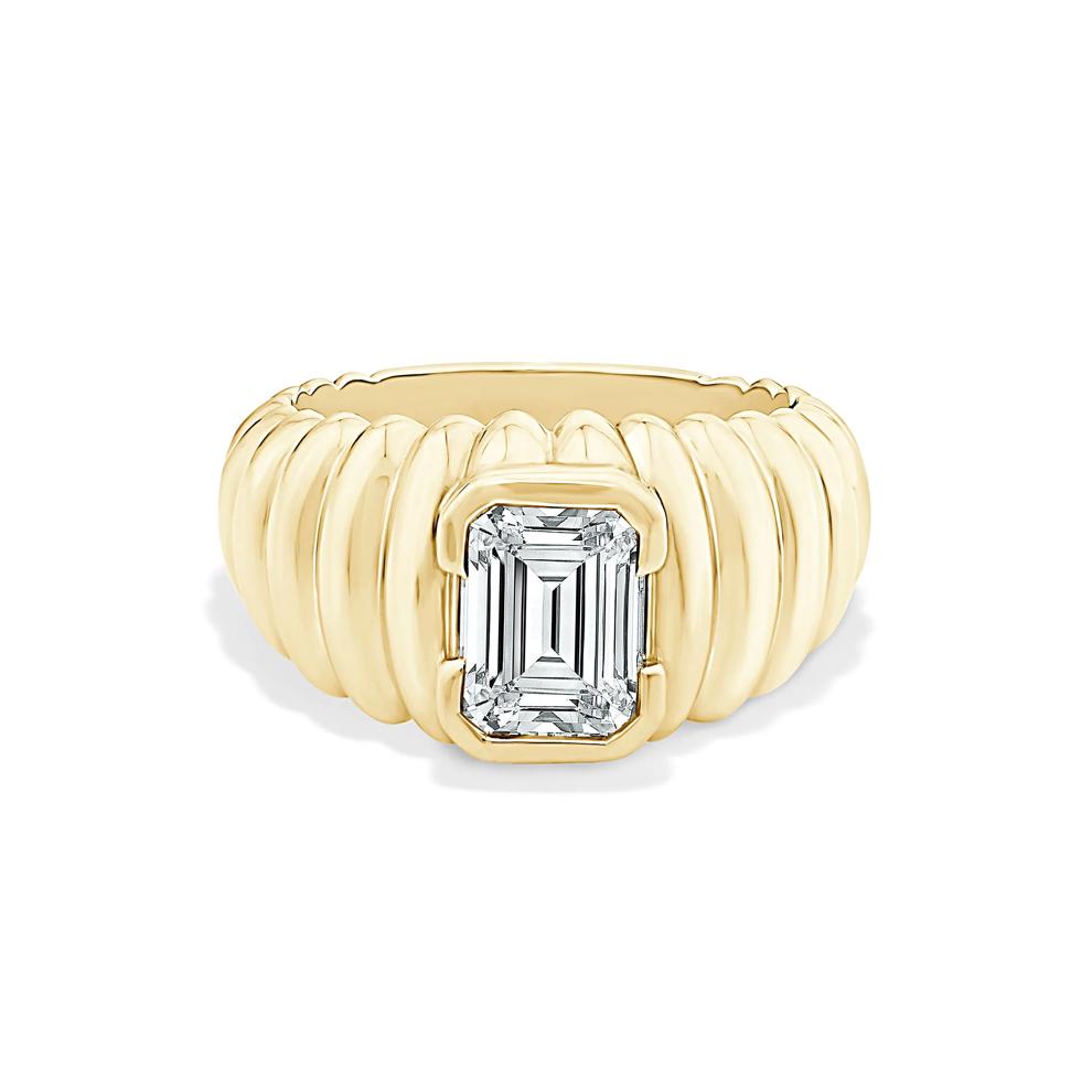 Lab Grown Diamond Emerald-Cut Solitaire Engagement Ring in 14K Yellow Gold (2 ct. ) – Image 1 of 4