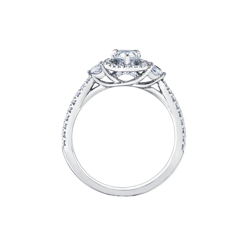 Pear-Shaped Diamond Halo Engagement Ring in 14K White Gold &#40;7/8 ct. tw.&#41; – Image 2 of 7
