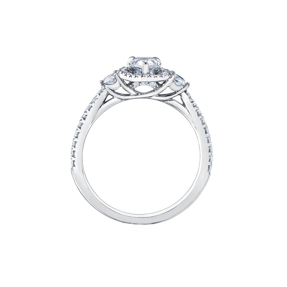 Pear-Shaped Diamond Halo Engagement Ring in 14K White Gold (7/8 ct. tw.) – Image 2 of 7