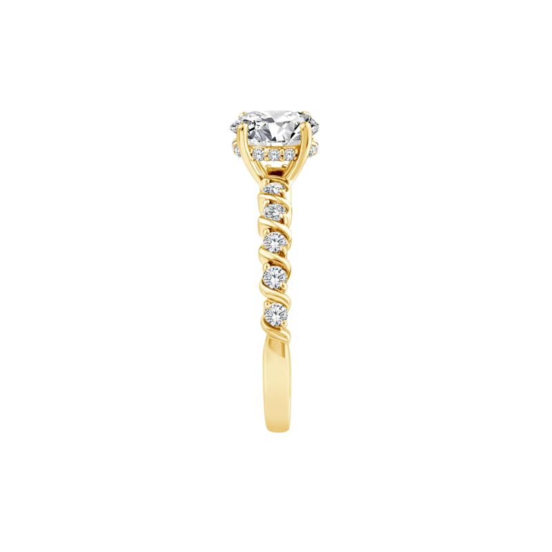Lab Grown Oval Diamond Engagement Ring in 10K Yellow Gold &#40;1 ct. tw.&#41; – Image 3 of 3