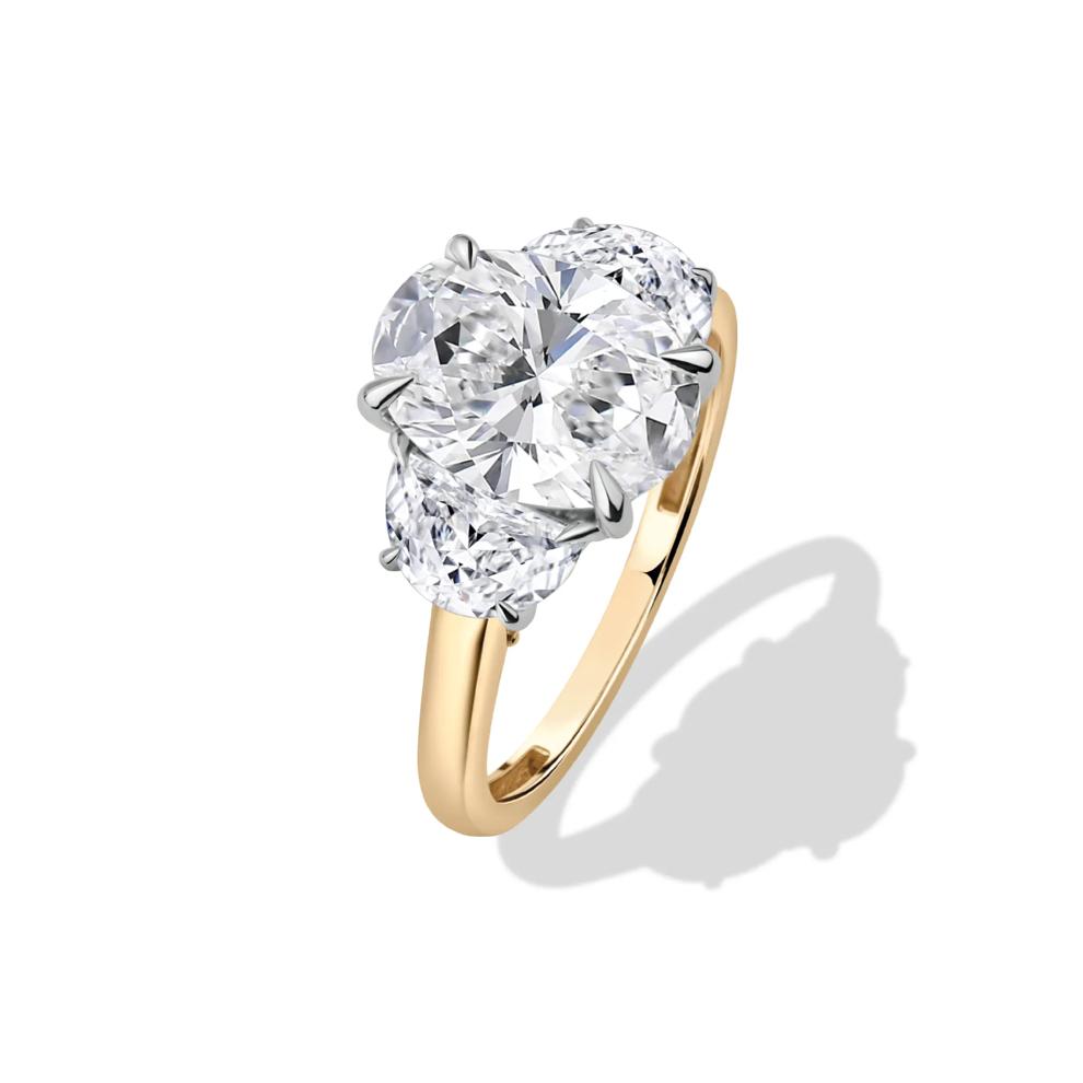 Lab Grown Diamond Three-Stone Engagement Ring in 14K Yellow Gold (4 ct. tw.) – Image 4 of 4