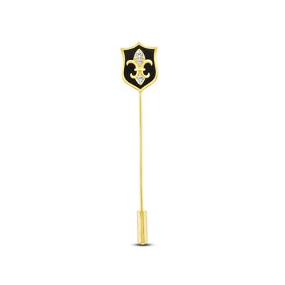 Men's Lab Grown Diamond Stick Pin-Style Brooch in Gold Vermeil (1/7 ct. tw.)