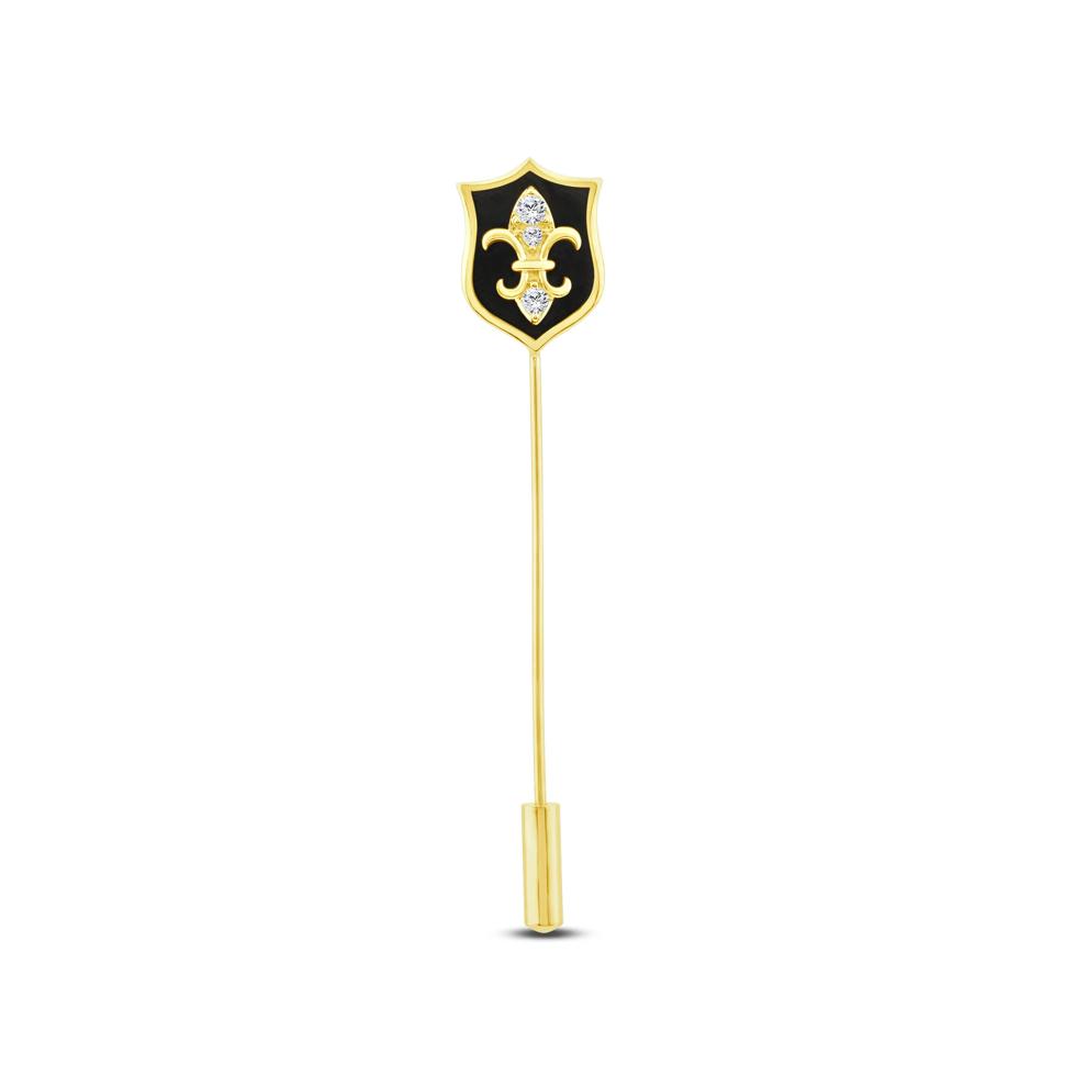 Men's Lab Grown Diamond Stick Pin-Style Brooch in Gold Vermeil (1/7 ct. tw.) – Image 1 of 2