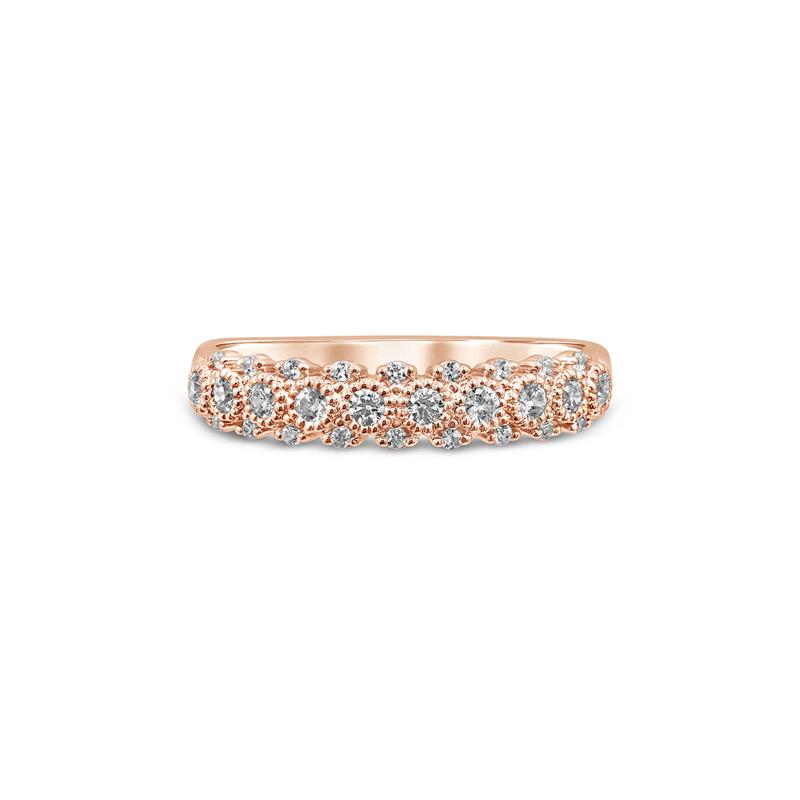 Diamond Anniversary Band with Milgrain Beads in 10K Rose Gold &#40;1/3 ct. tw.&#41; – Image 1 of 3