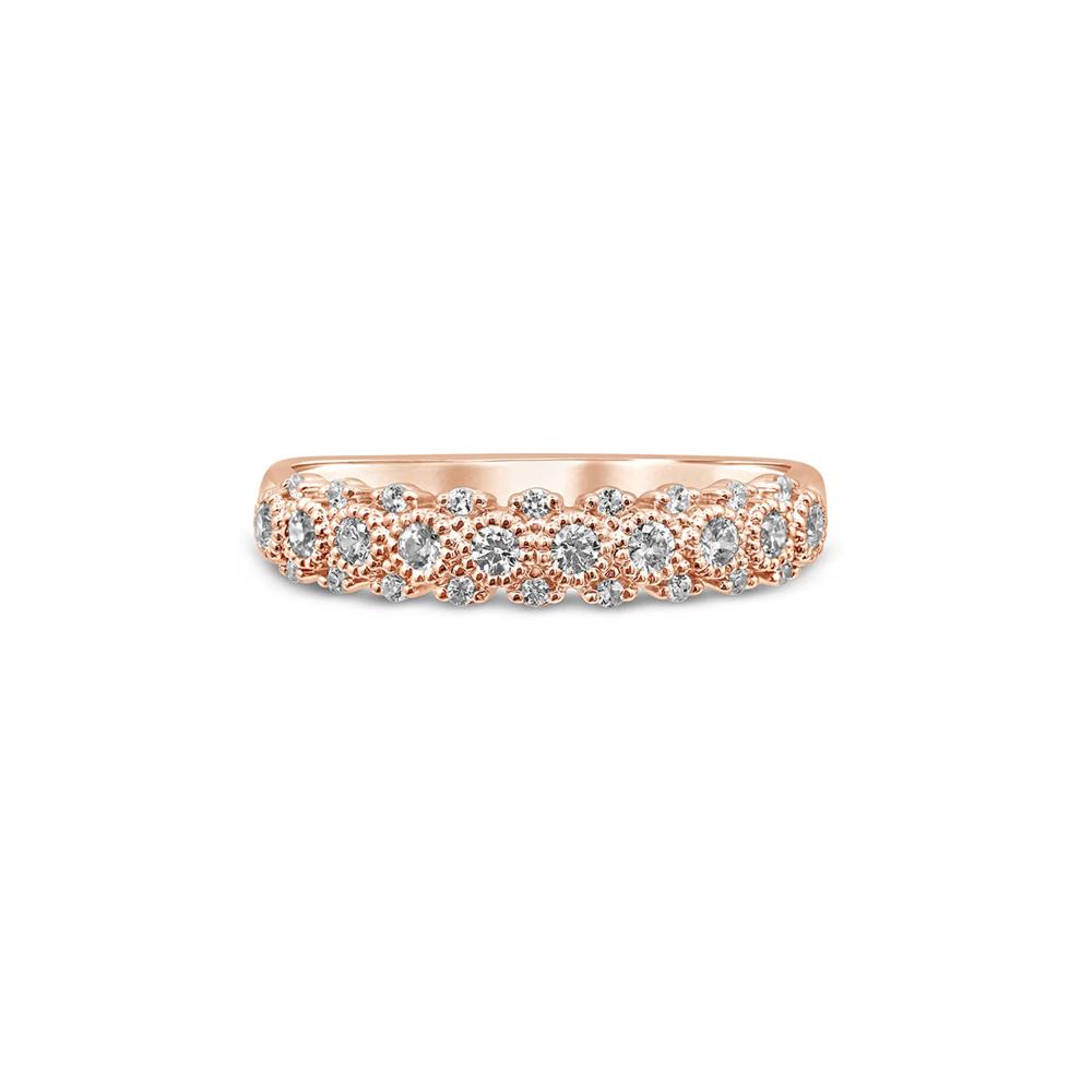 Diamond Anniversary Band with Milgrain Beads in 10K Rose Gold (1/3 ct. tw.) – Image 1 of 3