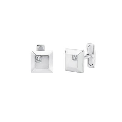 Men's Lab Grown Diamond Cufflinks in Sterling Silver (1/3 ct. tw.)