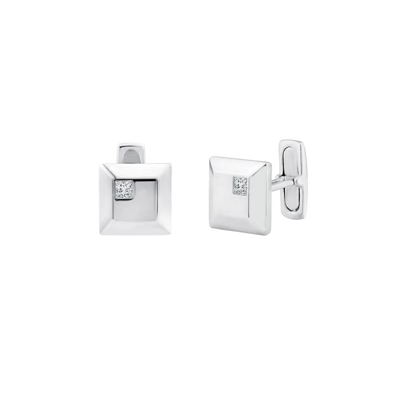 Men&#39;s Lab Grown Diamond Cufflinks in Sterling Silver &#40;1/3 ct. tw.&#41; – Image 1 of 2