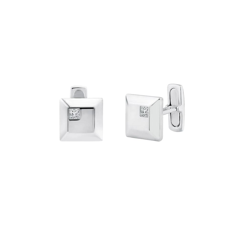 Men's Lab Grown Diamond Cufflinks in Sterling Silver (1/3 ct. tw.) – Image 1 of 2