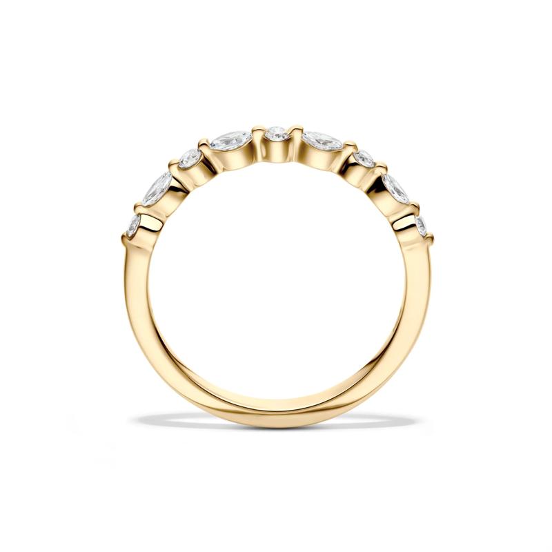 Round and Marquise-Cut Diamond Anniversary Band in 14K Yellow Gold &#40;1/4 ct. tw.&#41; – Image 2 of 4