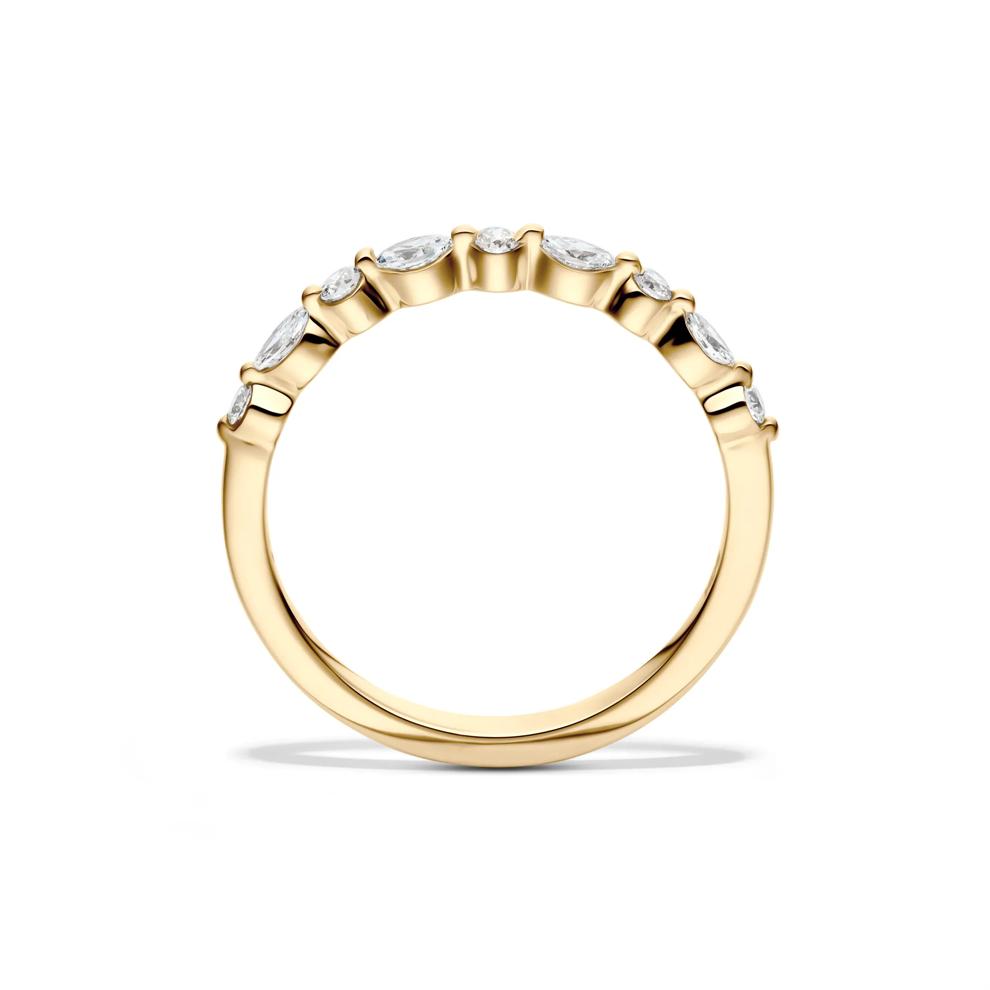 Round and Marquise-Cut Diamond Anniversary Band in 14K Yellow Gold (1/4 ct. tw.) – Image 2 of 4
