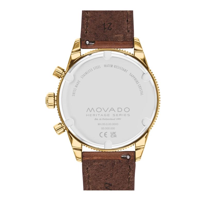 Men&rsquo;s Heritage Dress Watch with Leather Band in Green Ion-Plated Stainless Steel – Image 3 of 3