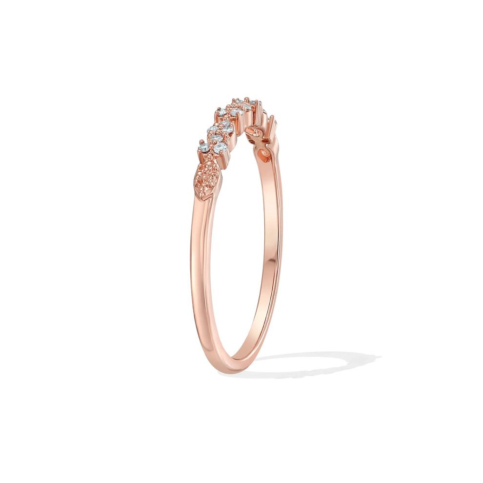 Diamond Accent Faux Marquise Stack Band in 10K Rose Gold – Image 3 of 4