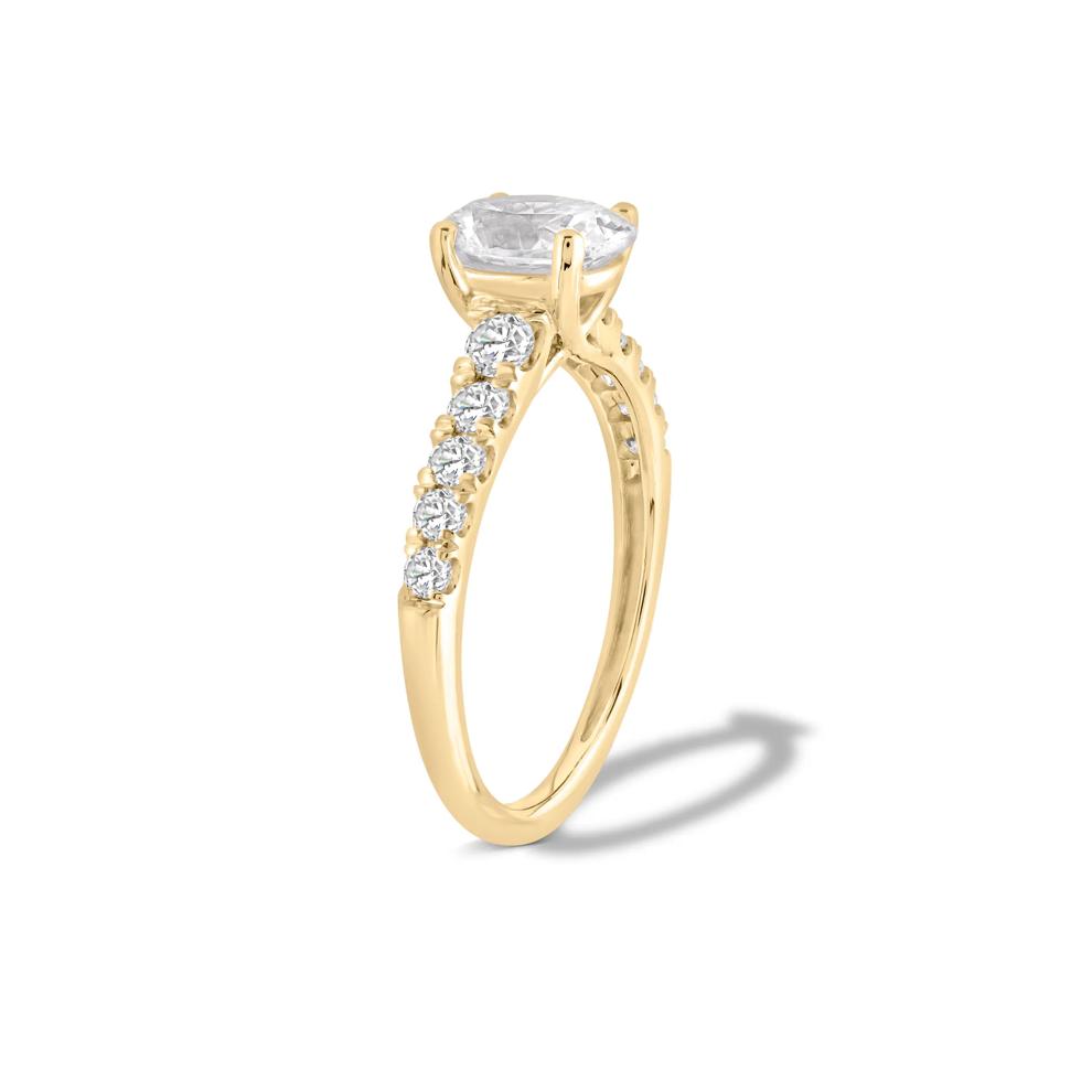 Lab Grown Diamond Oval Center Engagement Ring in 14K Yellow Gold (1 1/2 ct. tw.) – Image 3 of 4