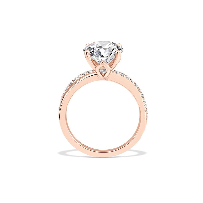 Lab Grown Diamond Round Engagement Ring in 18K Rose Gold &#40;3 1/5 ct. tw.&#41; – Image 2 of 4
