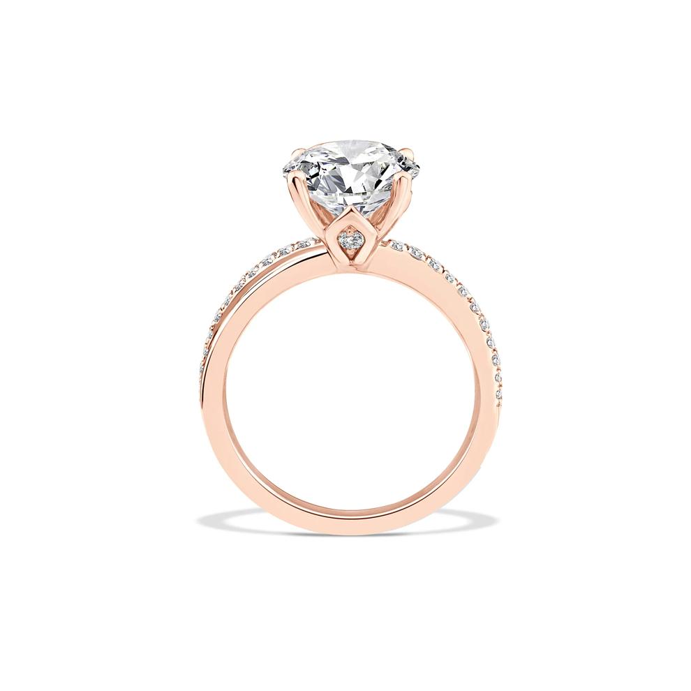 Lab Grown Diamond Round Engagement Ring in 18K Rose Gold (3 1/5 ct. tw.) – Image 2 of 4