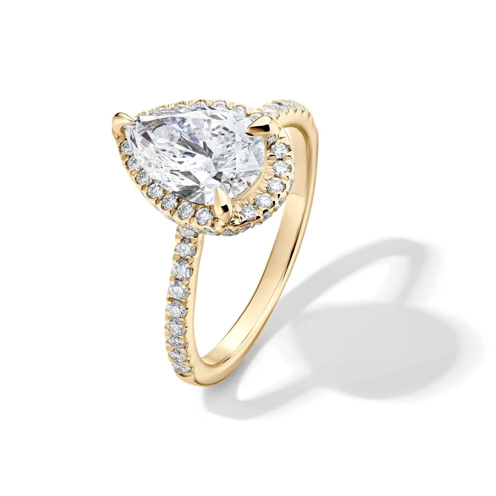 Perry Lab Grown Diamond Pear-shaped Engagement Ring in 14K Yellow Gold (2 5/8 ct. tw.) – Image 4 of 4