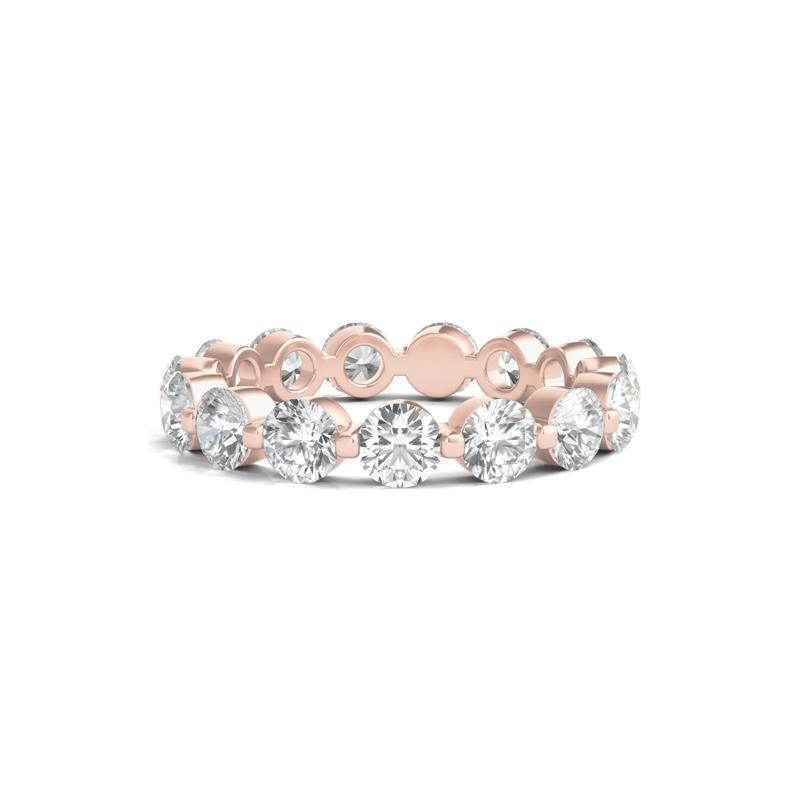 Round Brilliant-Cut Lab Grown Diamond Eternity Band in 14k Rose Gold (3 ct. tw.) – Image 1 of 3