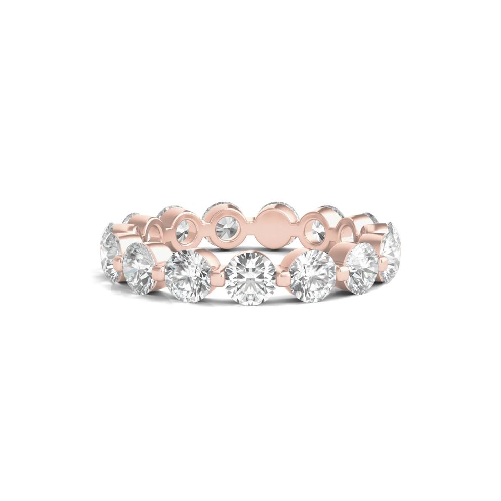 Round Brilliant-Cut Lab Grown Diamond Eternity Band in 14k Rose Gold (3 ct. tw.) – Image 1 of 3