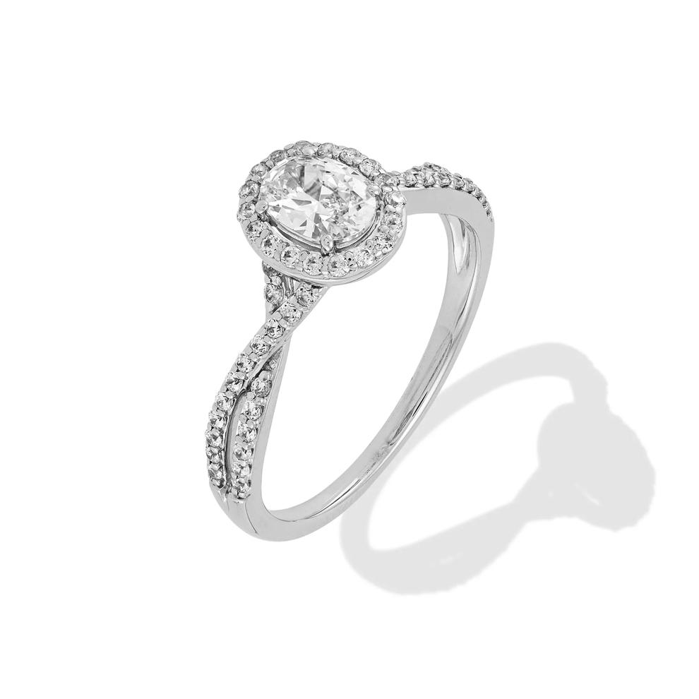 Diamond Oval Center Engagement Ring in 10K White Gold (3/4 ct. tw.) – Image 4 of 4