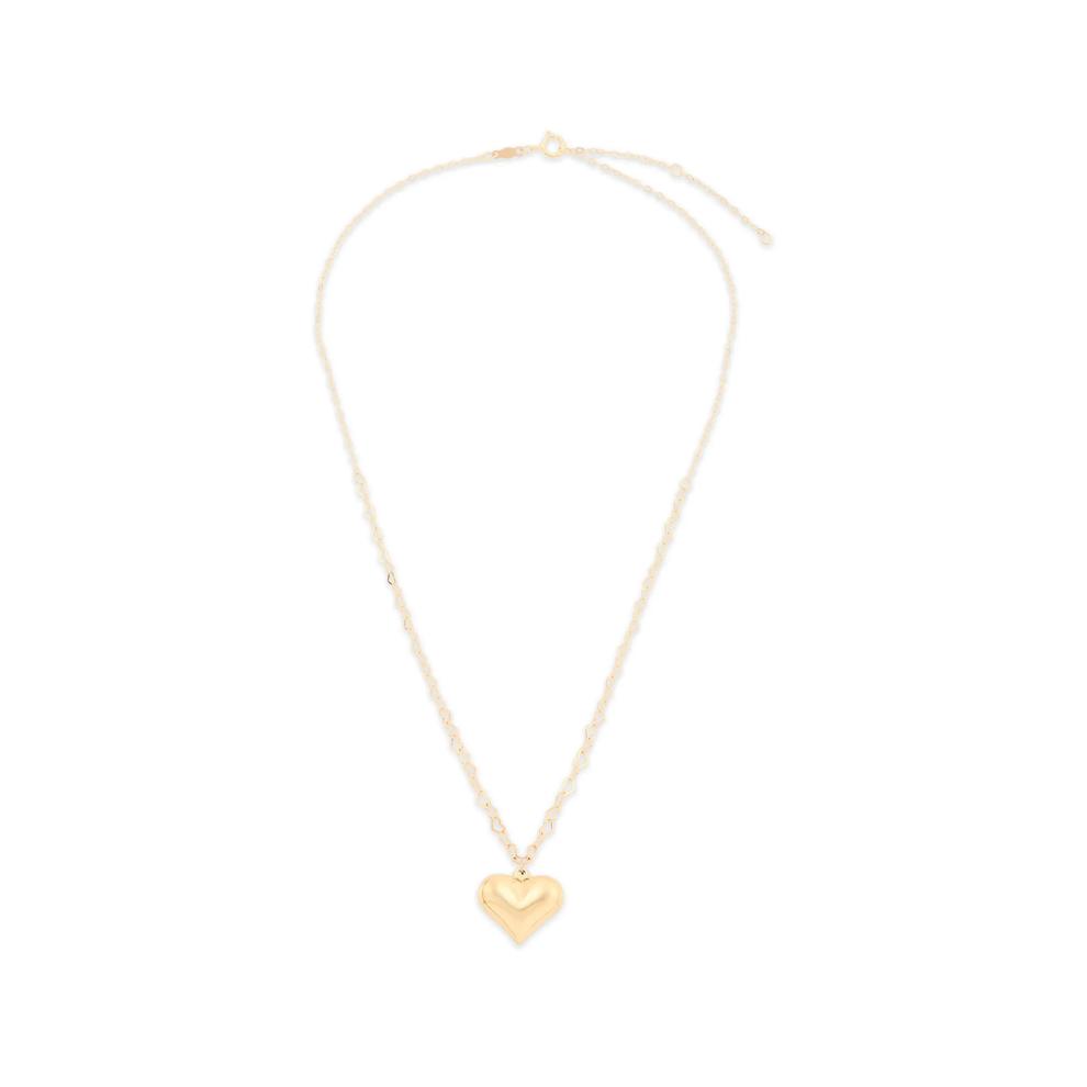 Heart Pendant on Link Heart Chain in 10K Yellow Gold – Image 2 of 4