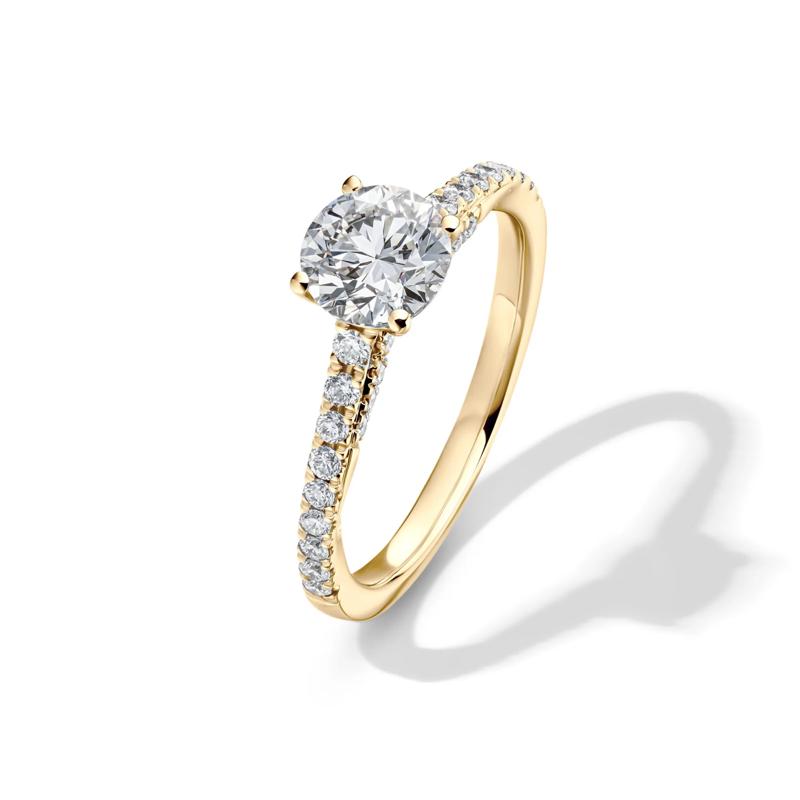 Honour Round Lab Grown Diamond Engagement Ring in 18K Yellow Gold &#40;1 1/3 ct. tw.&#41; – Image 4 of 4