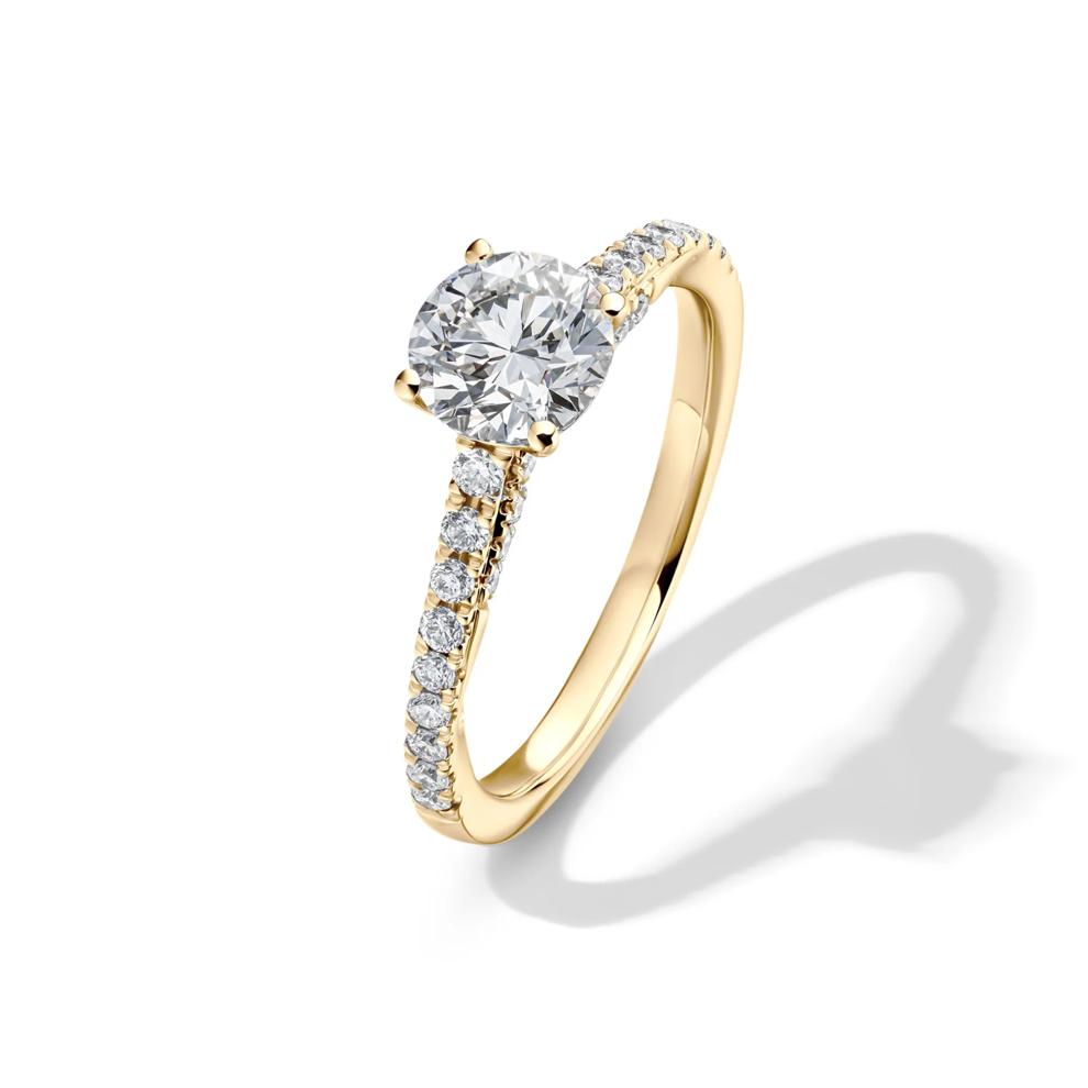 Honour Round Lab Grown Diamond Engagement Ring in 18K Yellow Gold (1 1/3 ct. tw.) – Image 4 of 4