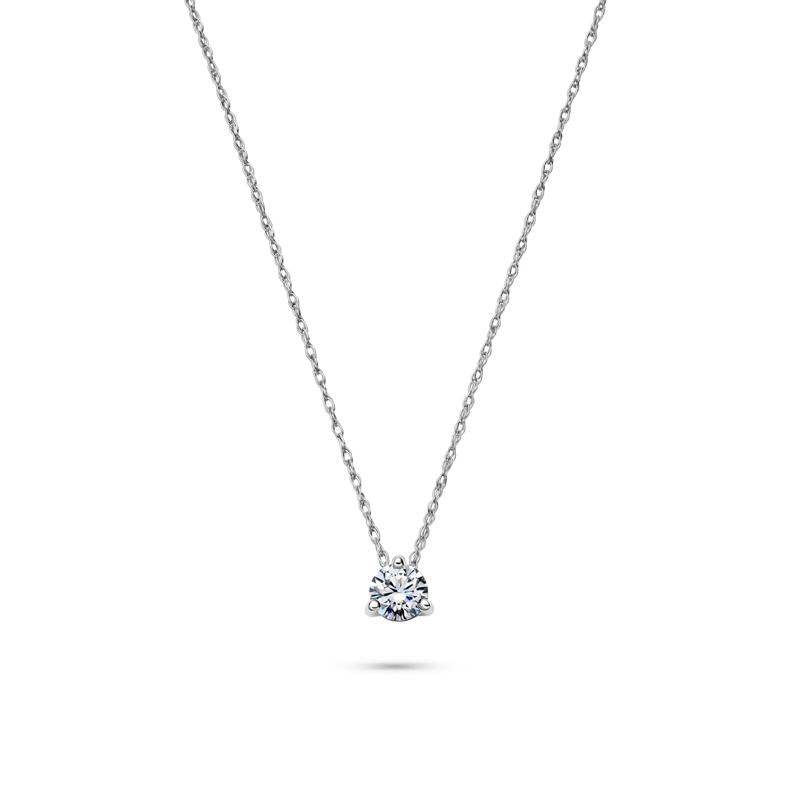 Lab Grown Diamond Solitaire Pendant in 14K White Gold (1/2 ct. tw.)  – Image 1 of 4