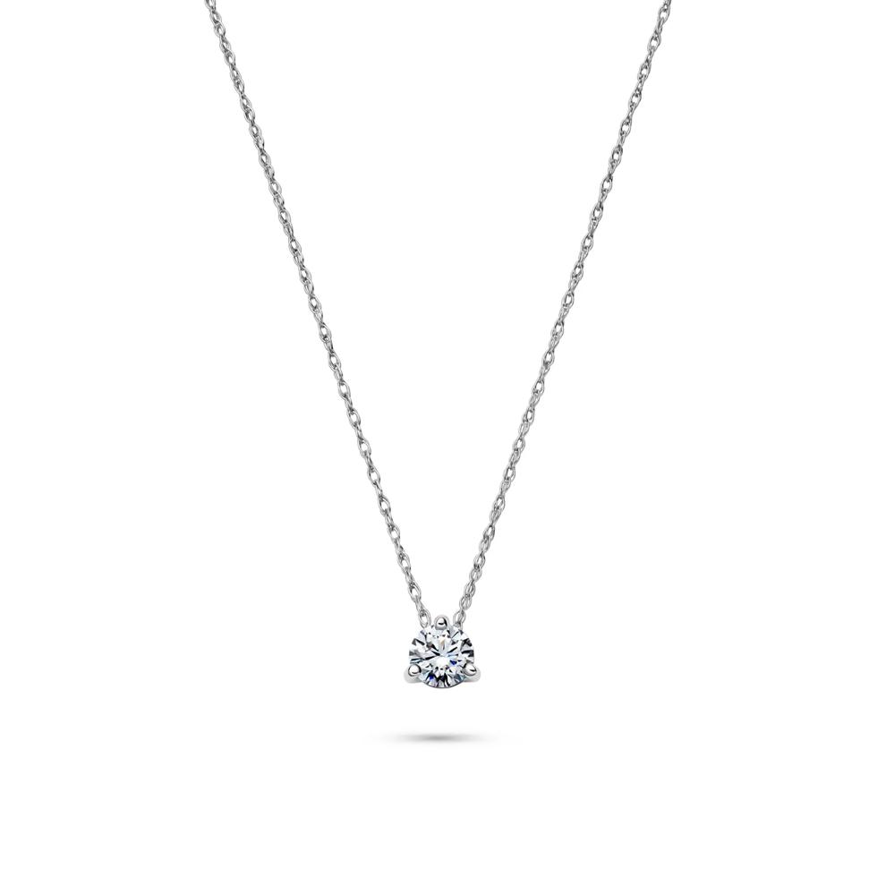 Lab Grown Diamond Solitaire Pendant in 14K White Gold (1/2 ct. tw.)  – Image 1 of 4