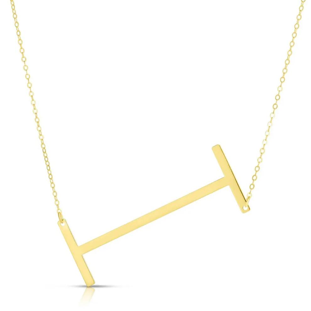 "I" Initial Necklace in 14K Yellow Gold – Image 1 of 3