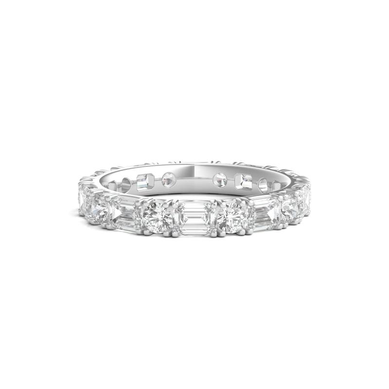 Round and Emerald-Cut Diamond Eternity Band in Platinum &#40;3 ct. tw.&#41; – Image 1 of 3