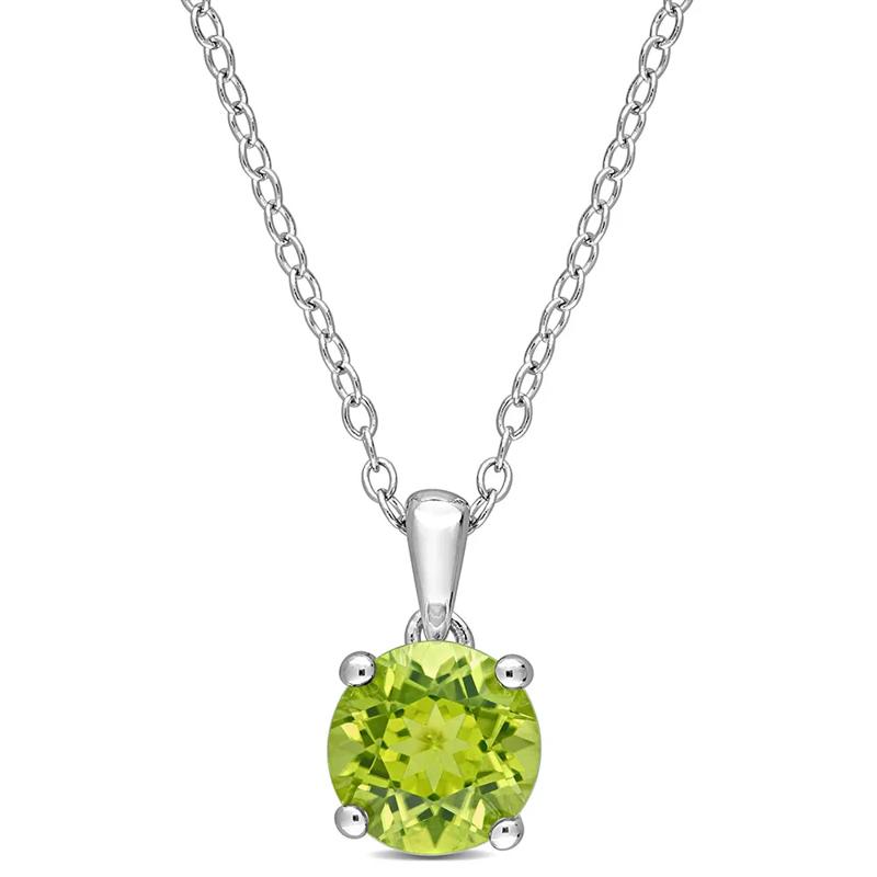 Peridot Solitaire Pendant in Sterling Silver  – Image 1 of 4