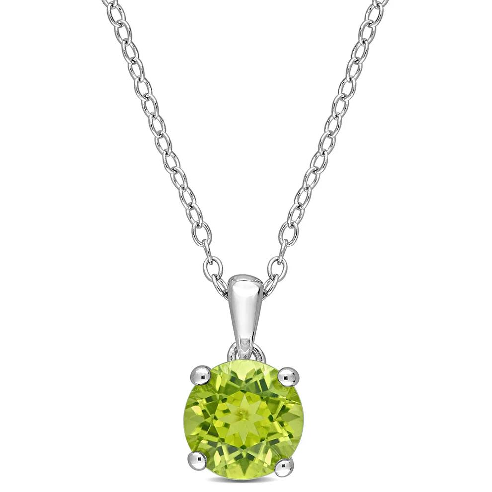 Peridot Solitaire Pendant in Sterling Silver  – Image 1 of 4