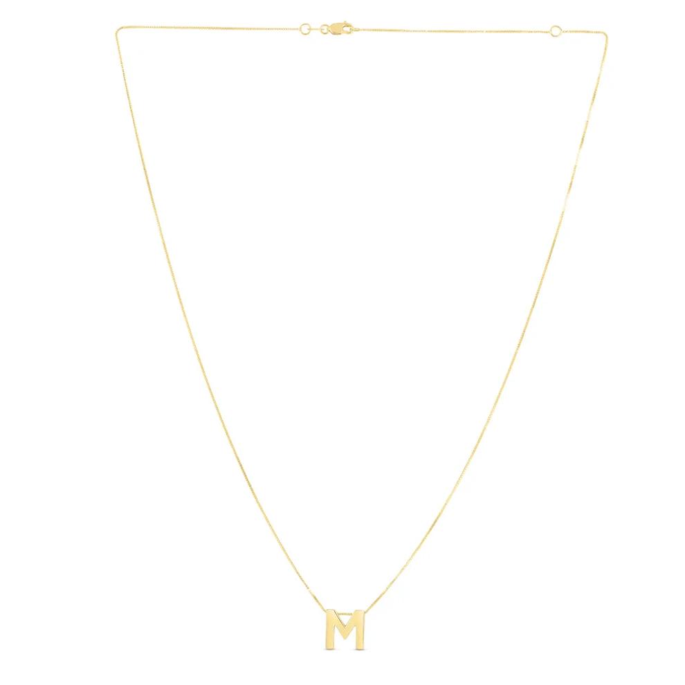"M" Initial Necklace in 14k Yellow Gold – Image 1 of 3