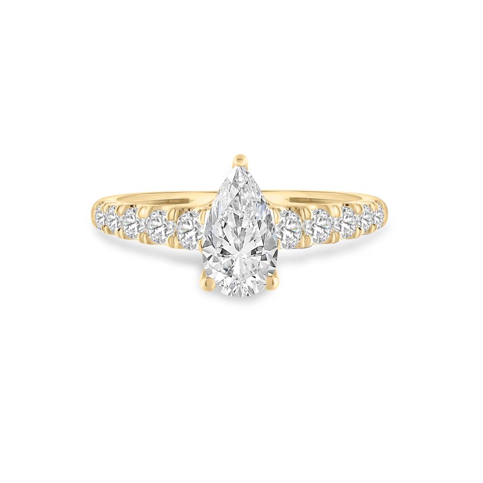 Lab Grown Diamond Pear-Shaped Center Engagement Ring in 14K Yellow Gold (1 1/2 ct. tw.) – Image 1 of 4