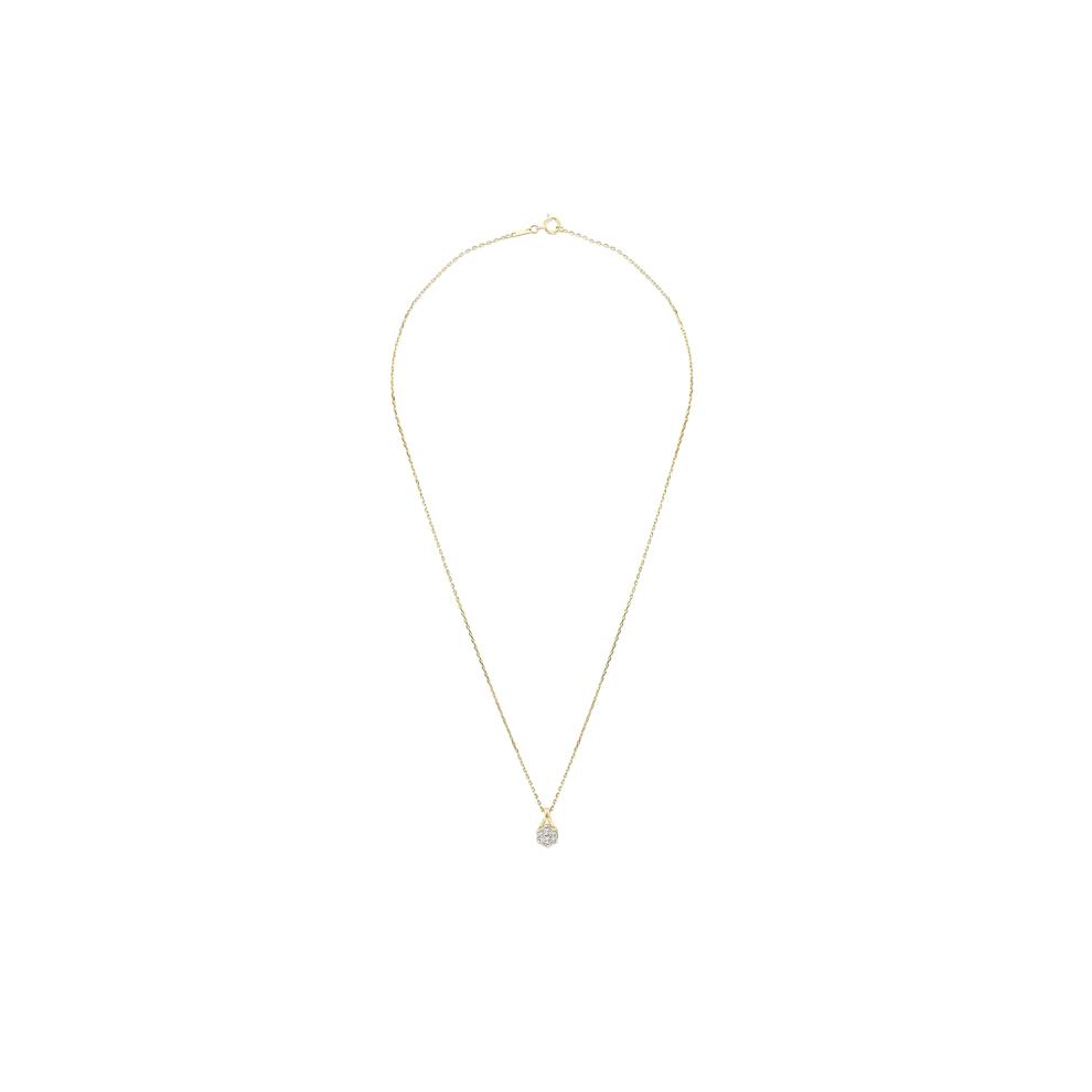Lab Grown Diamond Seven-Stone Cluster Pendant Necklace in 10K Yellow Gold (1/2 ct. tw.) – Image 3 of 4