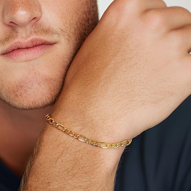 Men&#39;s Figaro Bracelet in 14K Yellow Gold – Image 3 of 3