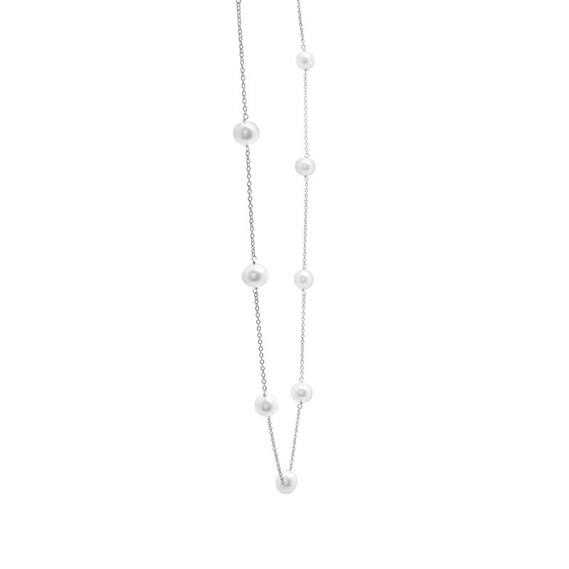Freshwater Cultured Pearl Earring, Bracelet and Necklace Box Set in Sterling Silver – Image 4 of 7