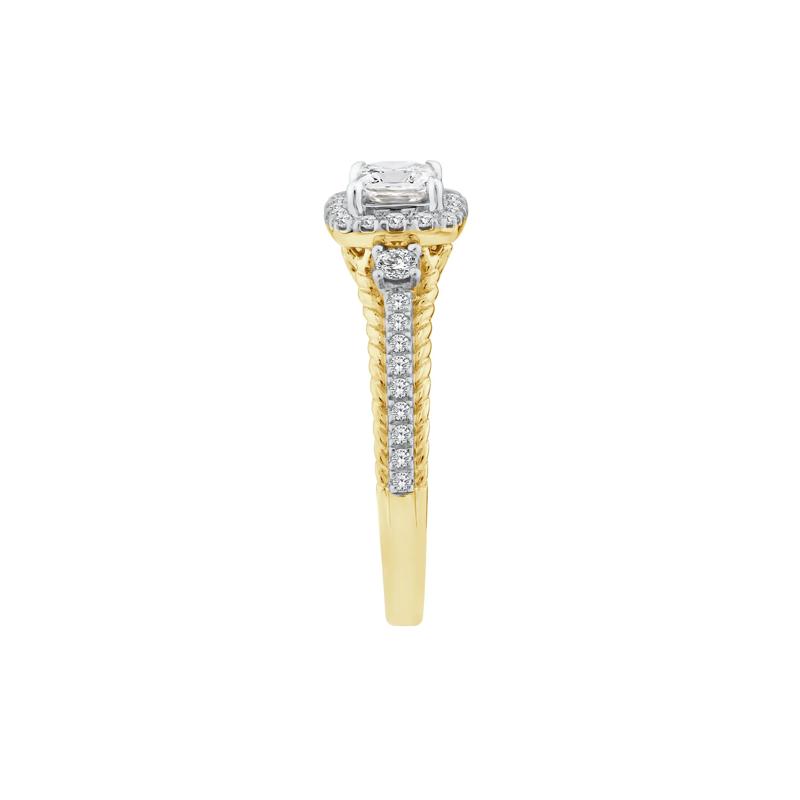 Princess-Cut Diamond Halo Engagement Ring in 14K Yellow Gold &#40;3/4 ct. tw.&#41; – Image 3 of 3