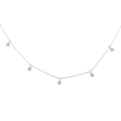 Diamond Dangle Necklace in 10K White Gold (1/3 ct. tw.)