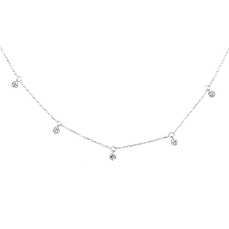 Diamond Dangle Necklace in 10K White Gold &#40;1/3 ct. tw.&#41; – Image 1 of 2