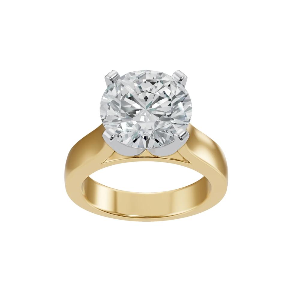 Solitaire Semi-Mount Engagement Ring in 14K Yellow Gold (Setting Only) – Image 7 of 8