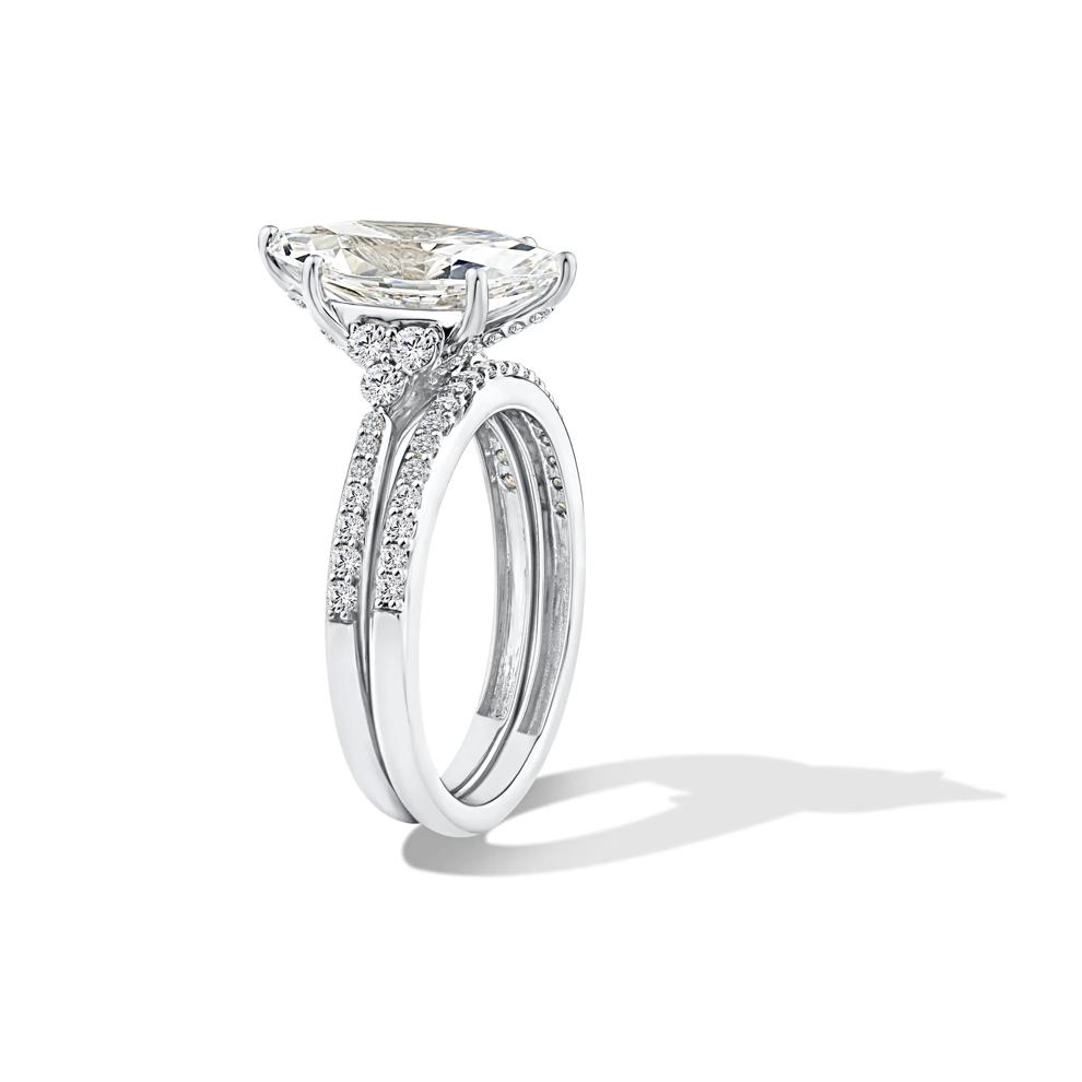 Lab Grown Diamond Marquise Engagement Set in 14K White Gold (3 ct. tw.) – Image 3 of 6