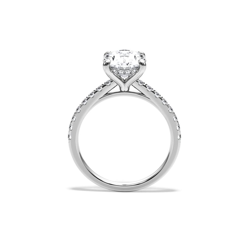 Lab Grown Diamond Oval Bridal Set in 14K White Gold (3 1/2 ct. tw.) – Image 2 of 6