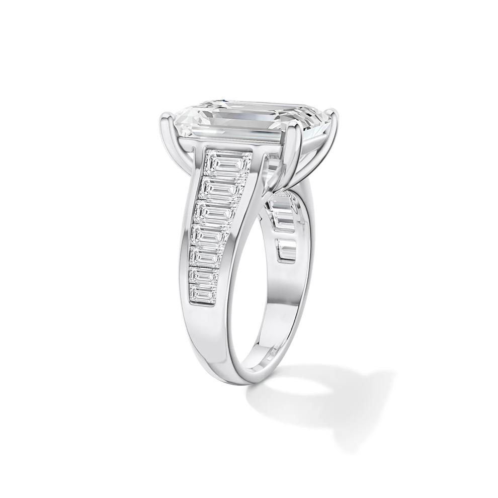 Lab Grown Diamond Emerald-Cut Center Engagement Ring in 14K White Gold (9 1/2 ct. tw.) – Image 3 of 4