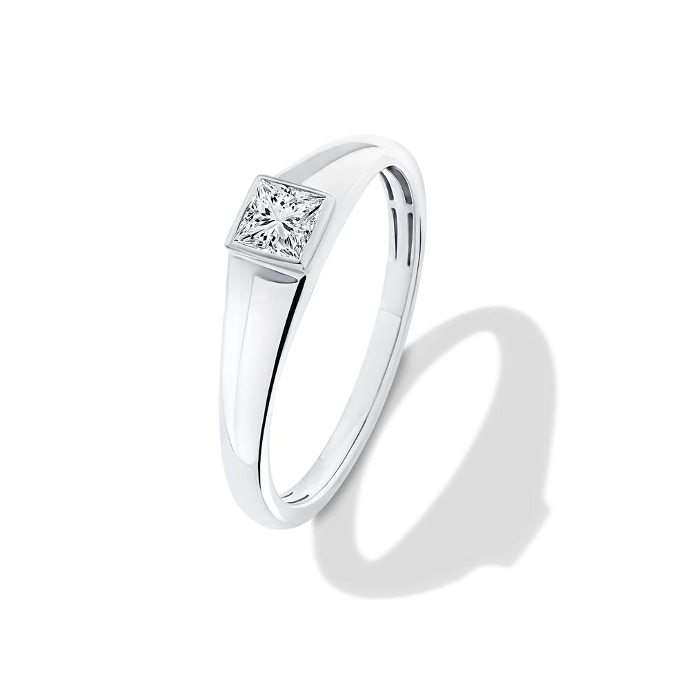 Lab Grown Diamond Princess-Cut Promise Ring in 10K White Gold (1/3 ct. tw.) – Image 4 of 4