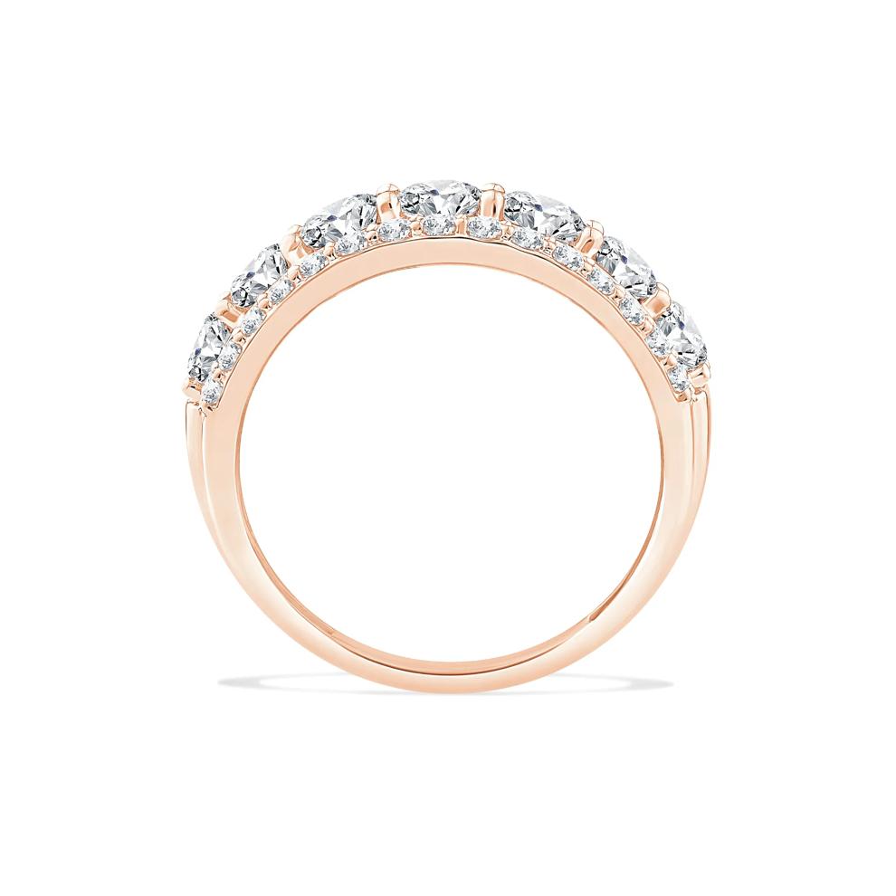 Lab Grown Diamond Round Center Multi-Row Band in 10K Rose Gold (2 ct. tw.) – Image 2 of 4