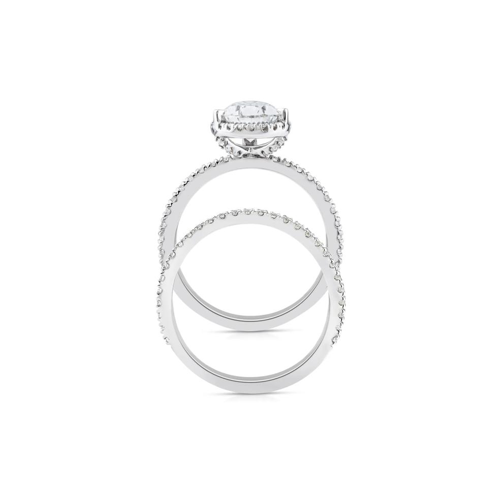 Lab Grown Diamond Pear-Shaped Halo Bridal Set in 14K White Gold (2 3/4 ct. tw.) – Image 2 of 3