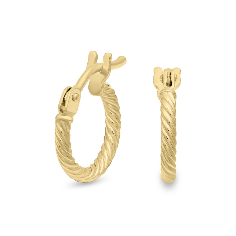 Children's Spiral Hoop Earrings in 14K Yellow Gold, 6x6mm – Image 1 of 2